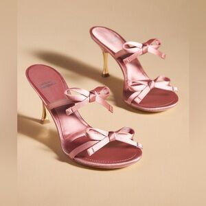 NIB Jeffrey Campbell Pink Satin Bow-Bow Kitten Heels